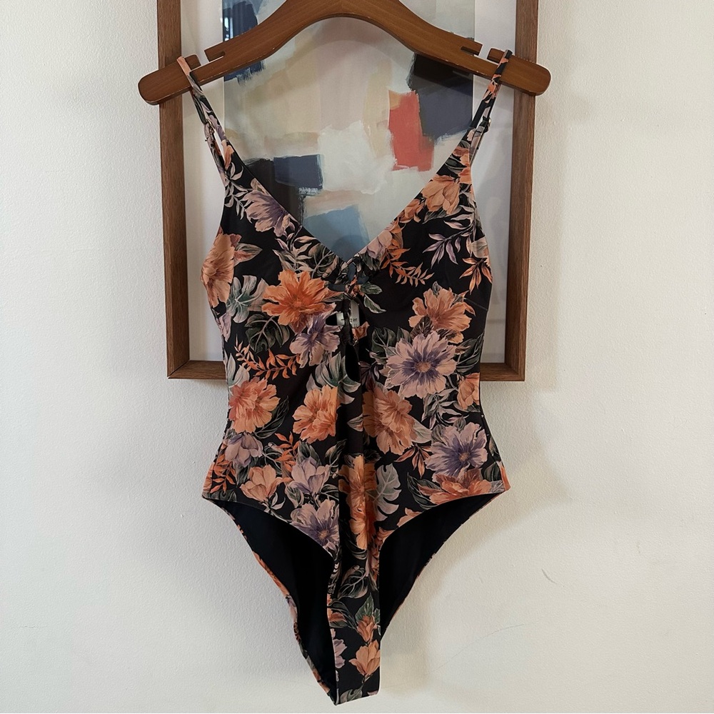 L*Space Floral One-Piece Swimsuit - Black and Peach